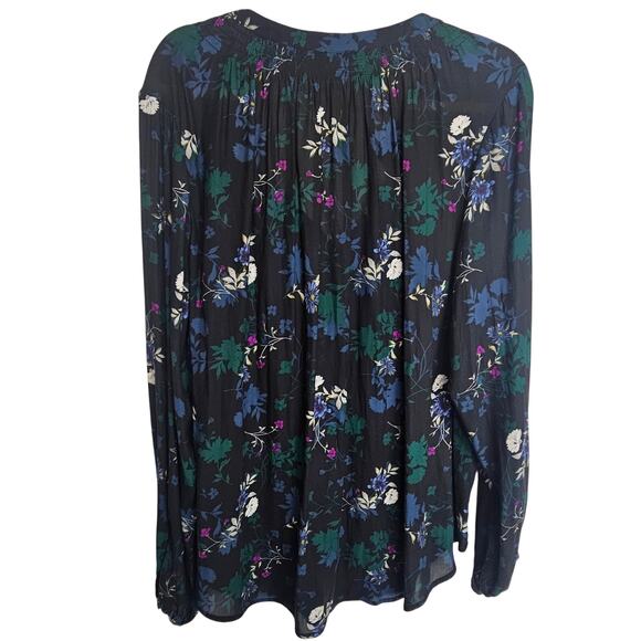 Torrid Chiffon Black Floral Peasant Blouse Size 2X Dark Romance Feminine Moody - Picture 8 of 8